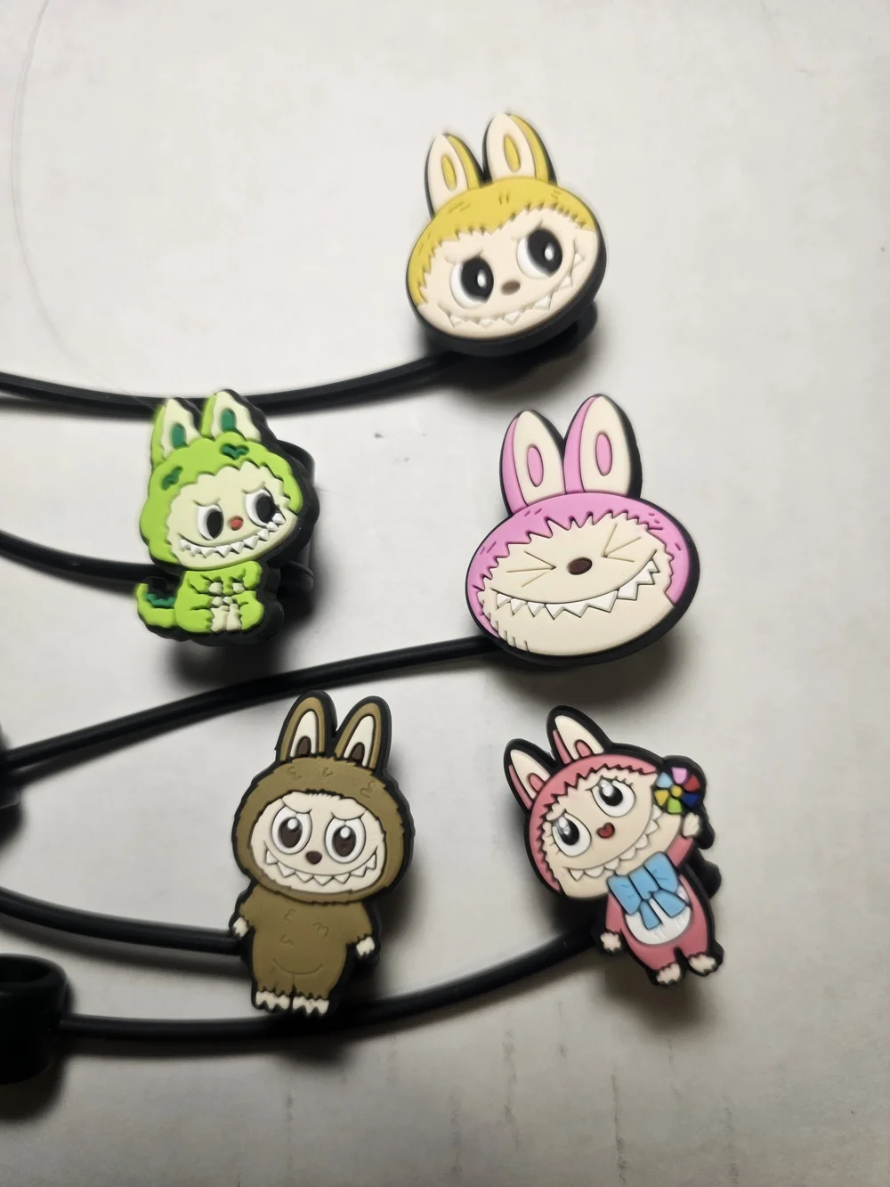 Labubu Straw Topper - The Monsters Straw Charm Cover Set Of 5.